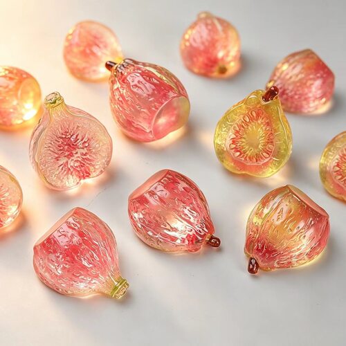 卡通立体冰透芭乐无花果 diy树脂配件饰品奶油胶发夹鞋扣钥匙扣