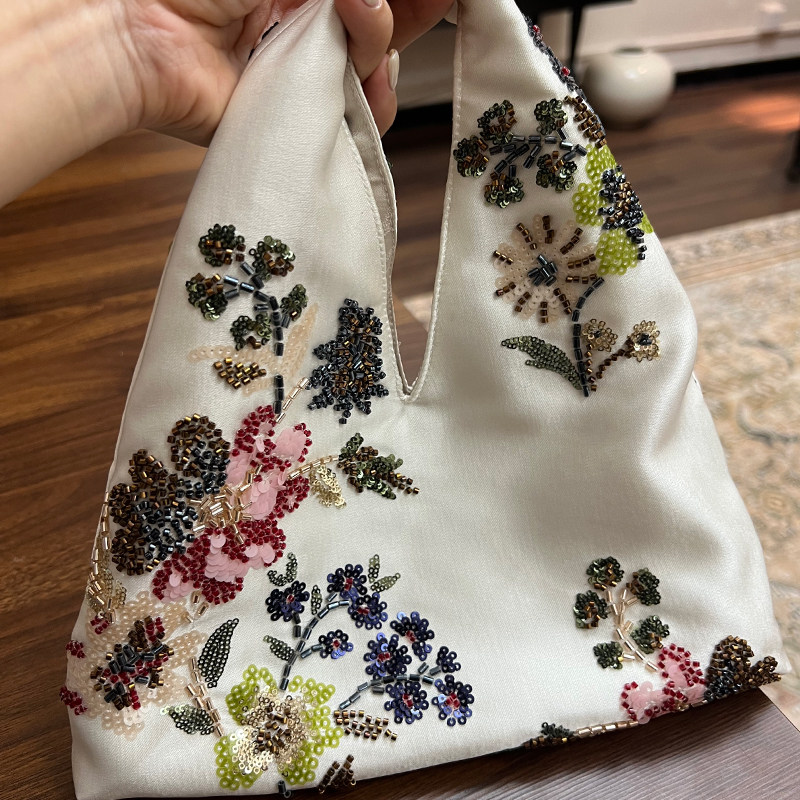 复古刺绣亮片醋酸手提包女士2026春季新款新中式百搭晚宴包手拿包