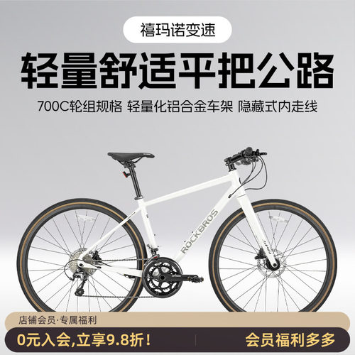洛克兄弟铝合金平把公路车碟刹