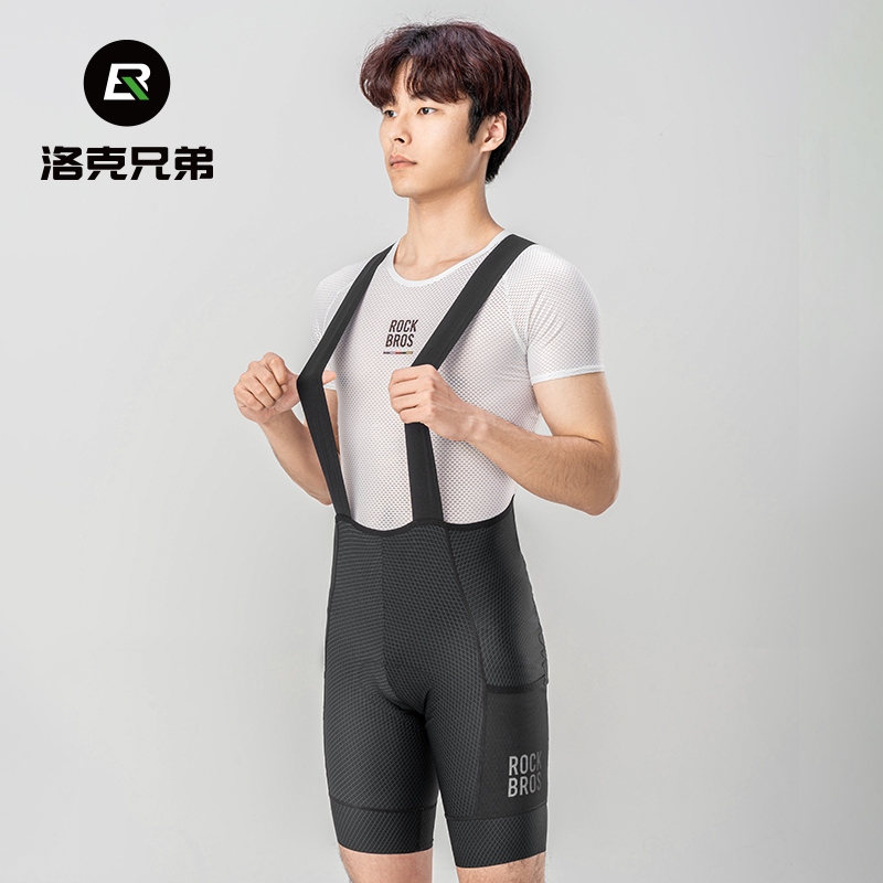 洛克兄弟背带裤骑行裤男夏季透气