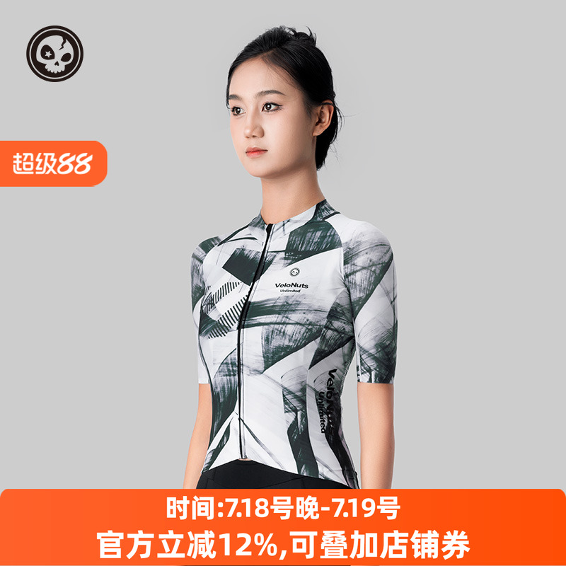 VNS小骷髏女款騎行服短袖排汗夏