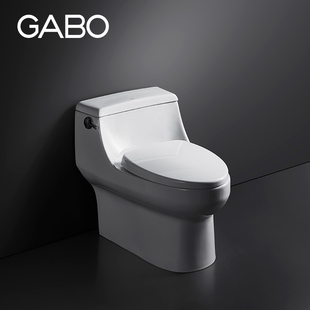 QC观博GABO连体式 10002 陶瓷马桶家用地排水普通坐便器喷射虹吸式