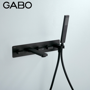 水龙头花洒 浴缸龙头 铬色黑色冷热水18H027 观博GABO入墙暗装