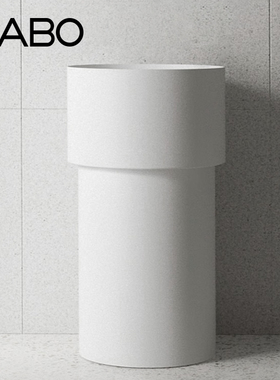 QC观博GABO人造石立柱盆家用落地式洗手盆酒店民宿立式面盆K10228