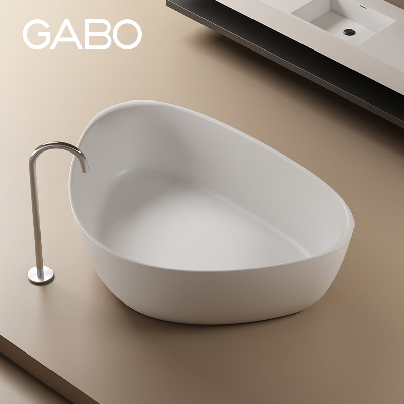 观博GABO 家用人造石浴缸成人酒店民宿独立式浴缸异形浴盆 K8601