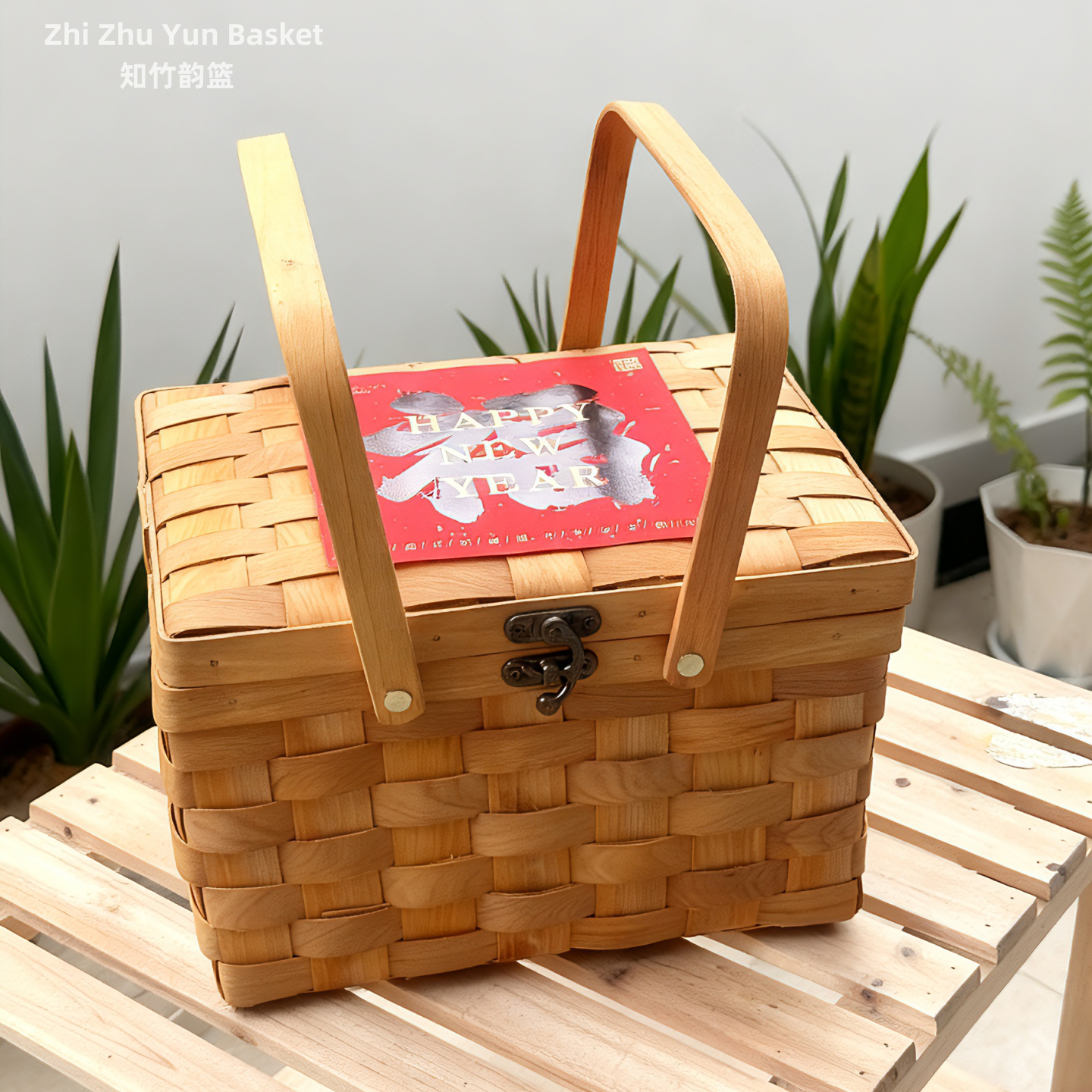 通用竹木编织包装手提篮