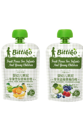 【天猫U先】贝爱其味2袋装婴幼儿果泥辅食泥100g