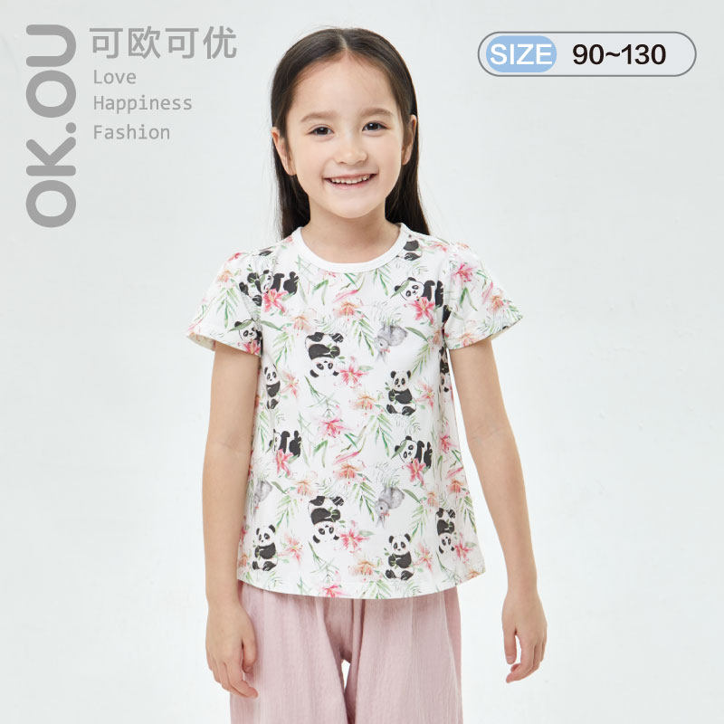 可欧可优OKOU短袖T恤女童t恤 丽家宝贝