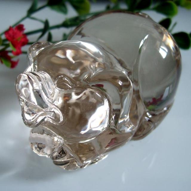 绿晶林新款白水晶新鲜出炉浅黄水晶猪来富摆件