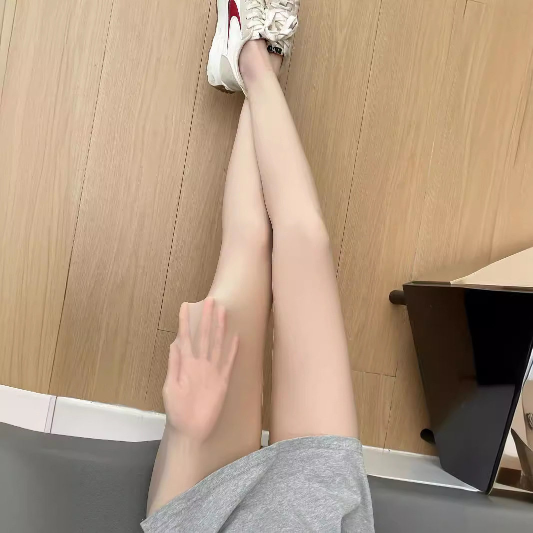 超薄高弹面膜裤子裸感面膜空气裤女夏高腰九分裤奶皮裤外穿打底裤图片