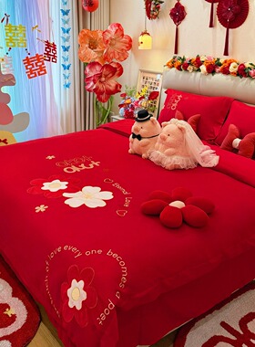 喜结良缘丨高档婚房用红色四件套结婚喜被套新婚陪嫁婚庆备婚床品
