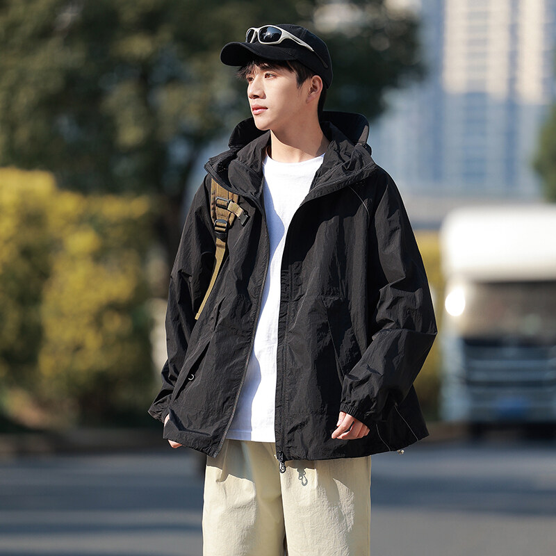 VUUG防晒衣女超薄透气冰丝UPF50+情侣防紫外线黑胶大帽檐防晒衣男