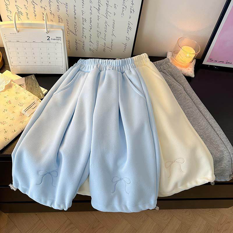女童2025新款休闲裤卫裤宝宝韩版裤子运动裤儿童蝴蝶结春秋长裤潮,童装/婴儿装/亲子装,裤子,淘宝优惠券,粉丝福利购,淘宝优惠卷
