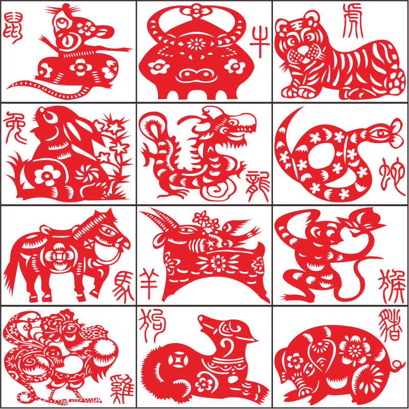 12生肖画素材模板 12生肖画图片下载 小麦优选