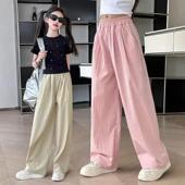 2026夏季 百搭冰丝休闲运动阔腿直筒裤 新款 时尚 韩版 女童洋气山本裤