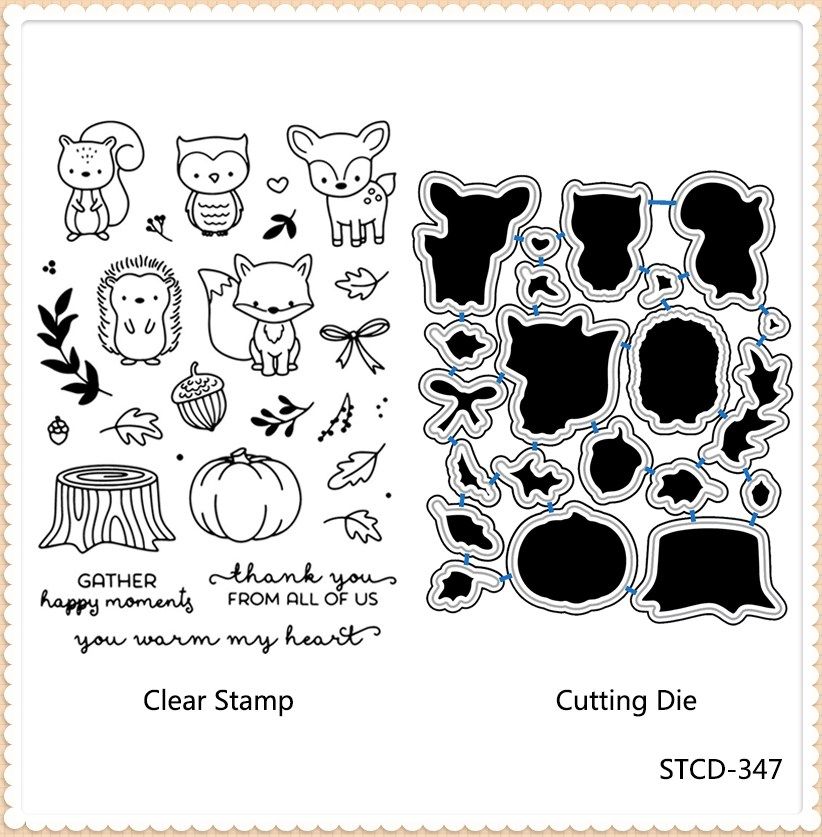 章先生可爱松鼠scrapbooking 透明印章 diy刀模 切割模版stcd-347