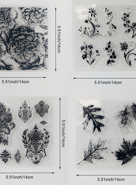 章先生 手账 印章 花类橡皮章硅胶 软胶素描 透明印章