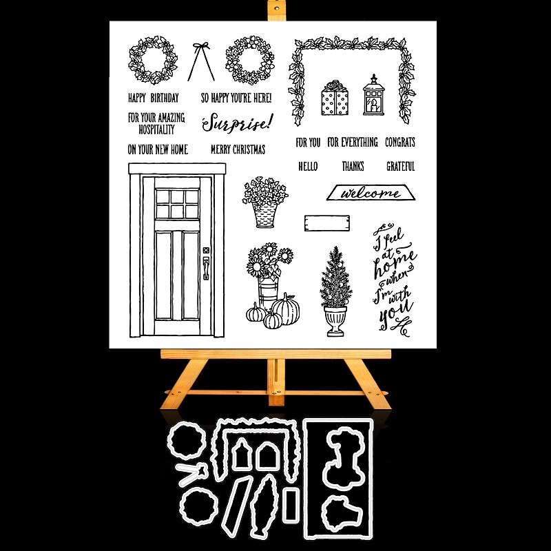 scrapbook DIY 贺卡卡片相册制作工具 DIY刀模 切割模版-鲜花门