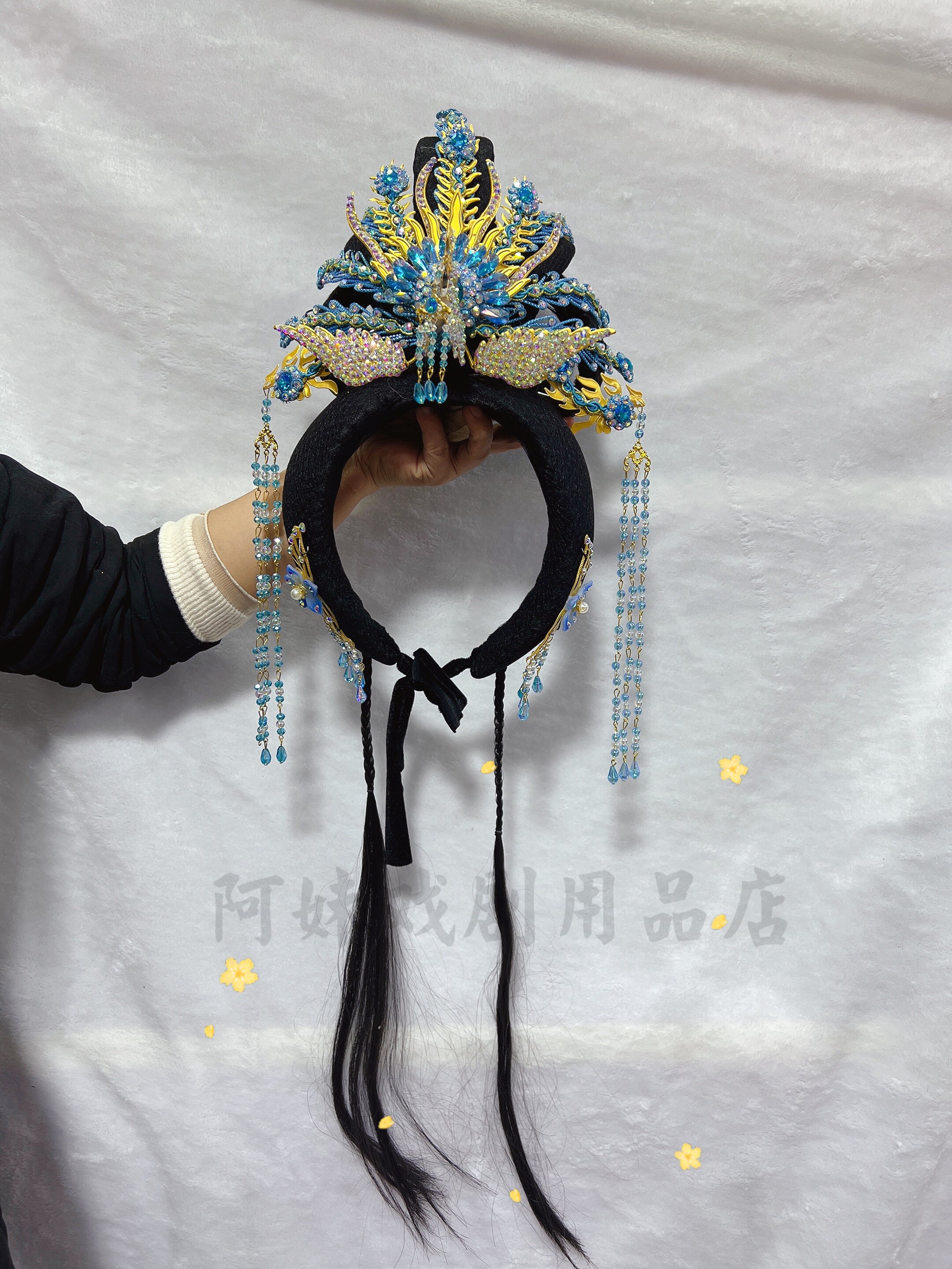 阿妹戏剧古装汉服戏曲越剧黄梅戏粤剧花旦头套仿真假发头饰全套价