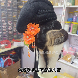 戏剧头花花旦小姐头花扎头发花朵舞台表演出盘发插针头饰