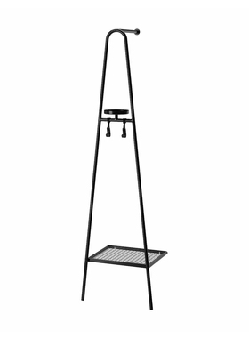 国内宜家代购艾佳奈斯 晒衣架带鞋子收纳空间黑色46x39x166 厘米