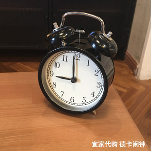宜家德卡闹钟超大声音小闹钟学生用静音床头懒人简约儿童卡通闹铃