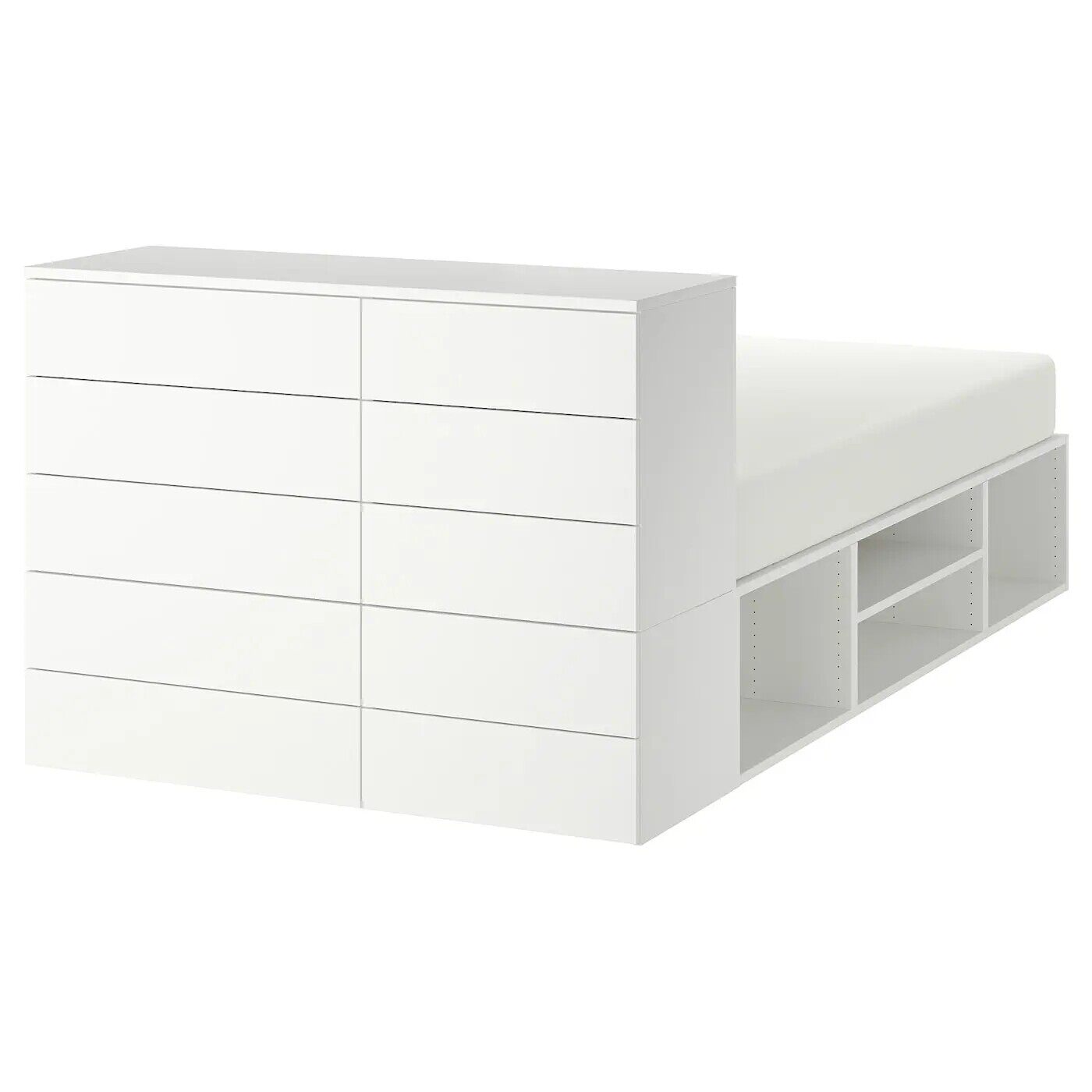 宜家代购普拉萨 床架带10门,白色/福纳,140x244x103 厘米