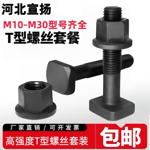 宣扬T型螺丝压板M10-M30加长T型螺栓40Cr高强度冷锻造套装螺丝