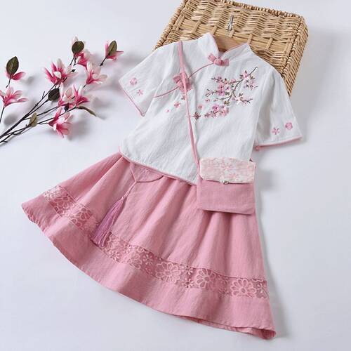 儿童汉服中国风棉麻女童汉服儿童