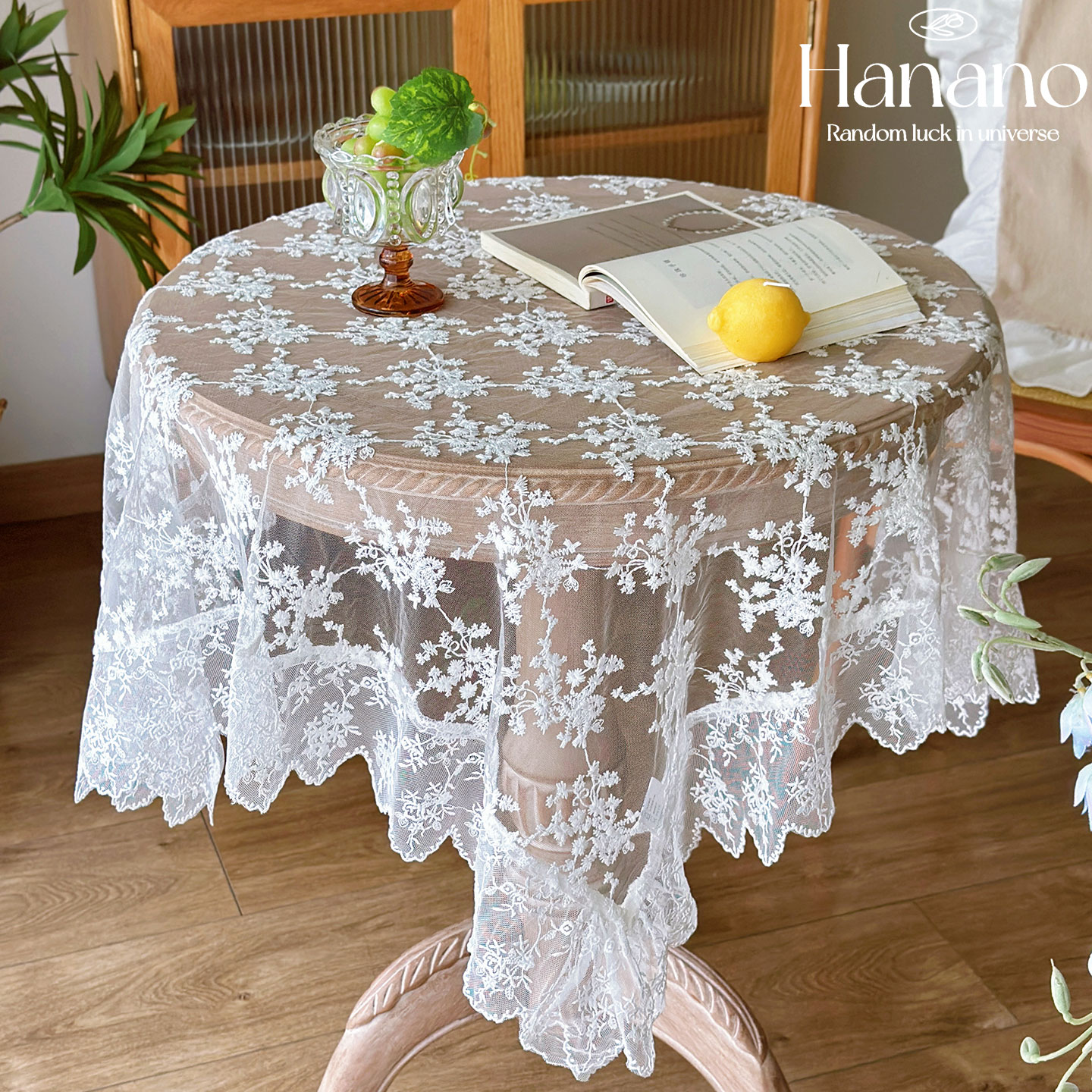 白色法式蕾丝田园桌布 高级感复古圆桌茶几布ins刺绣盖巾欧式台布