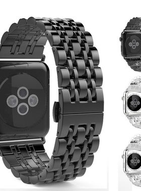 苹果手表iwatch9表带金属不锈钢适用Apple watch series S10表带ultra2表带iwatch3 4 5 6 7 8 9代手表带精钢