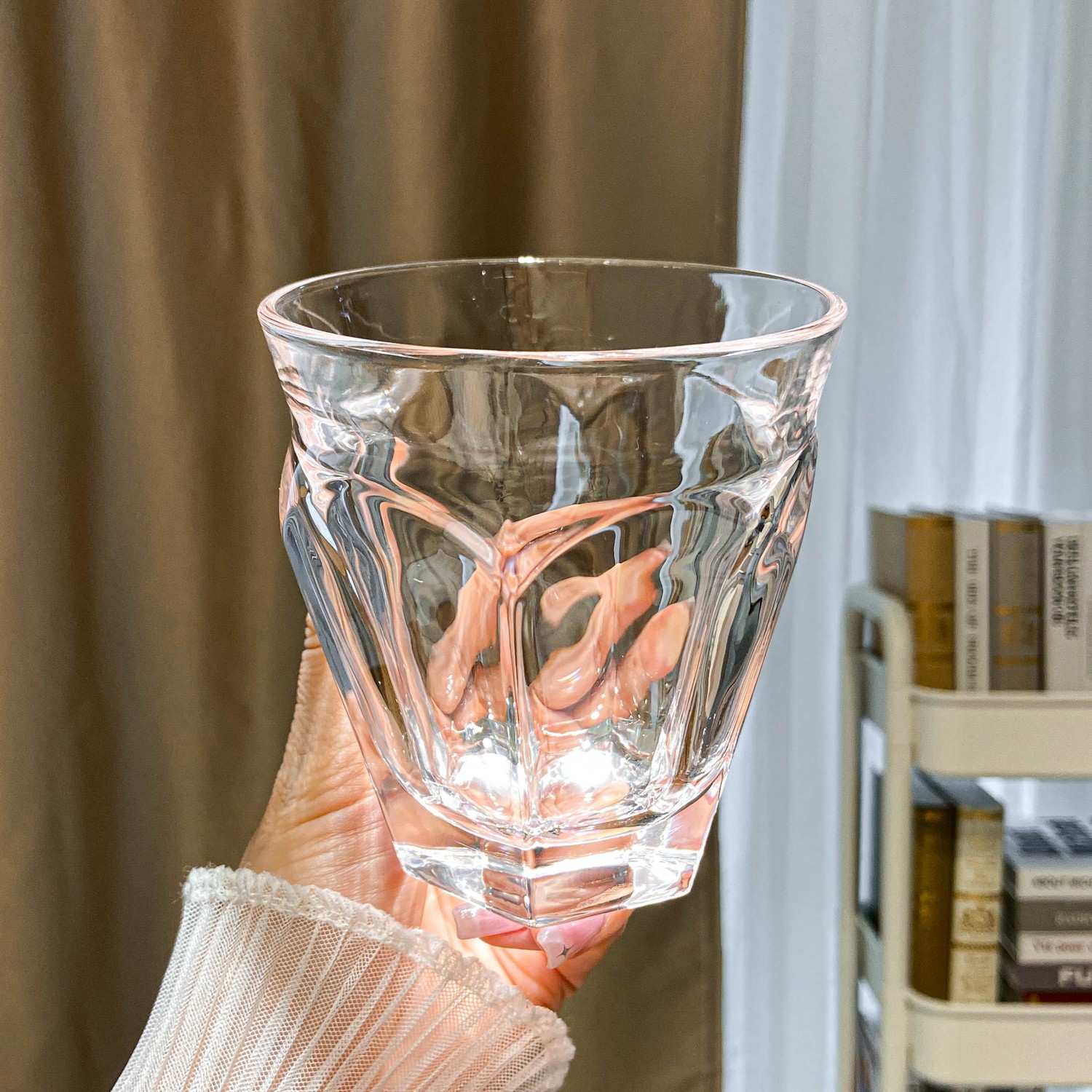 350ml厚底玻璃杯ins风咖啡杯家用喝水杯子拿铁杯饮品杯网红果汁杯