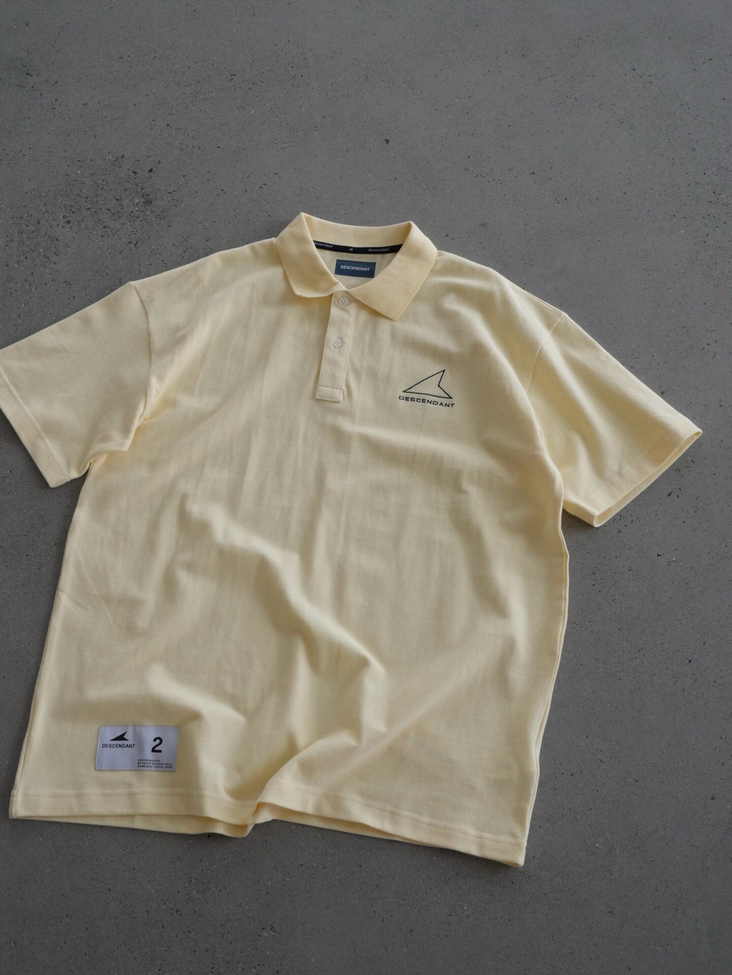 日系小鲸鱼DESCENDANT CETUS PIGMENT DYE POLO衫刺绣短袖T恤男