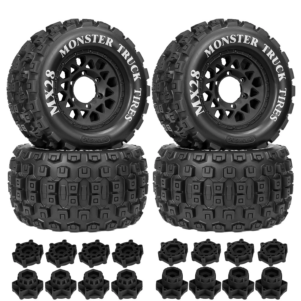 RC模型车1/10大脚轮胎MX28 巧克力胎纹越野耐磨 12mm14mm 结合器