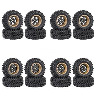 TRX4M 1.2英寸轮胎 碳纤维轮毂 丁基胶轮胎 铝合金SCX24 FMS 1/18