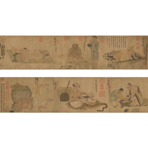 高清复刻唐代陆矅六逸图