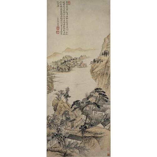 高清复刻代石涛对菊图国