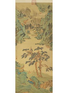 名画高清复制文征明松阴
