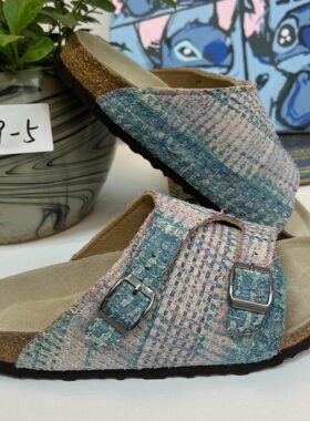 Bhoomi古布勃肯鞋时尚百搭单品手工蓝紫撞色复古一鞋一拍39-5