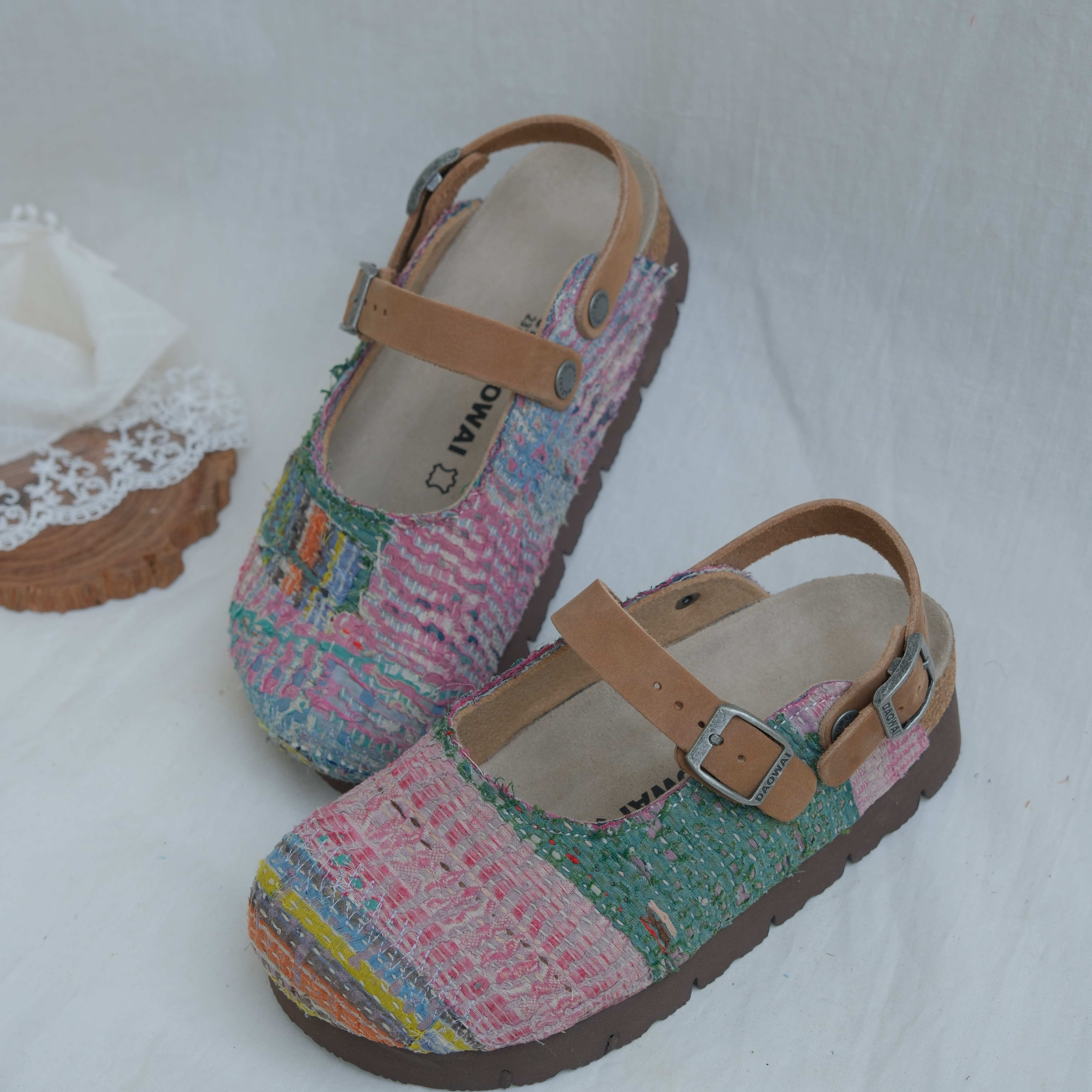 Bhoomi古布勃肯鞋时尚两穿凉拖手工个性撞色复古一鞋一拍37-29H