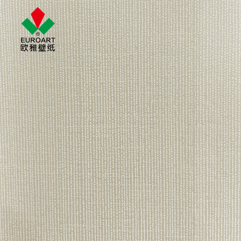欧雅墙纸条纹素色纯色无纺布壁纸卧室客厅背景墙现代简约米黄色