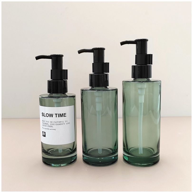 大容量120毫升玻璃油泵分装瓶 按压式避光精油茶油乳液分装空瓶