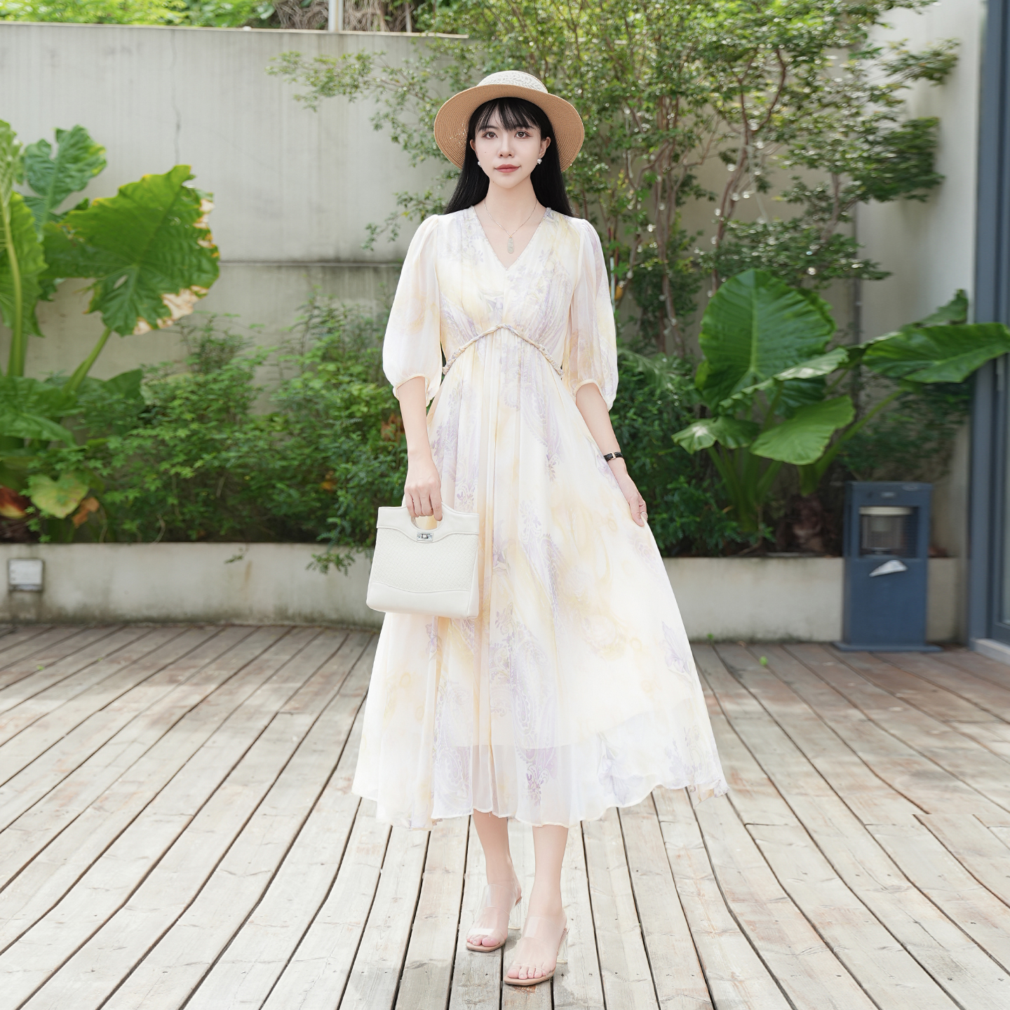 真丝印花连衣裙女夏季新款