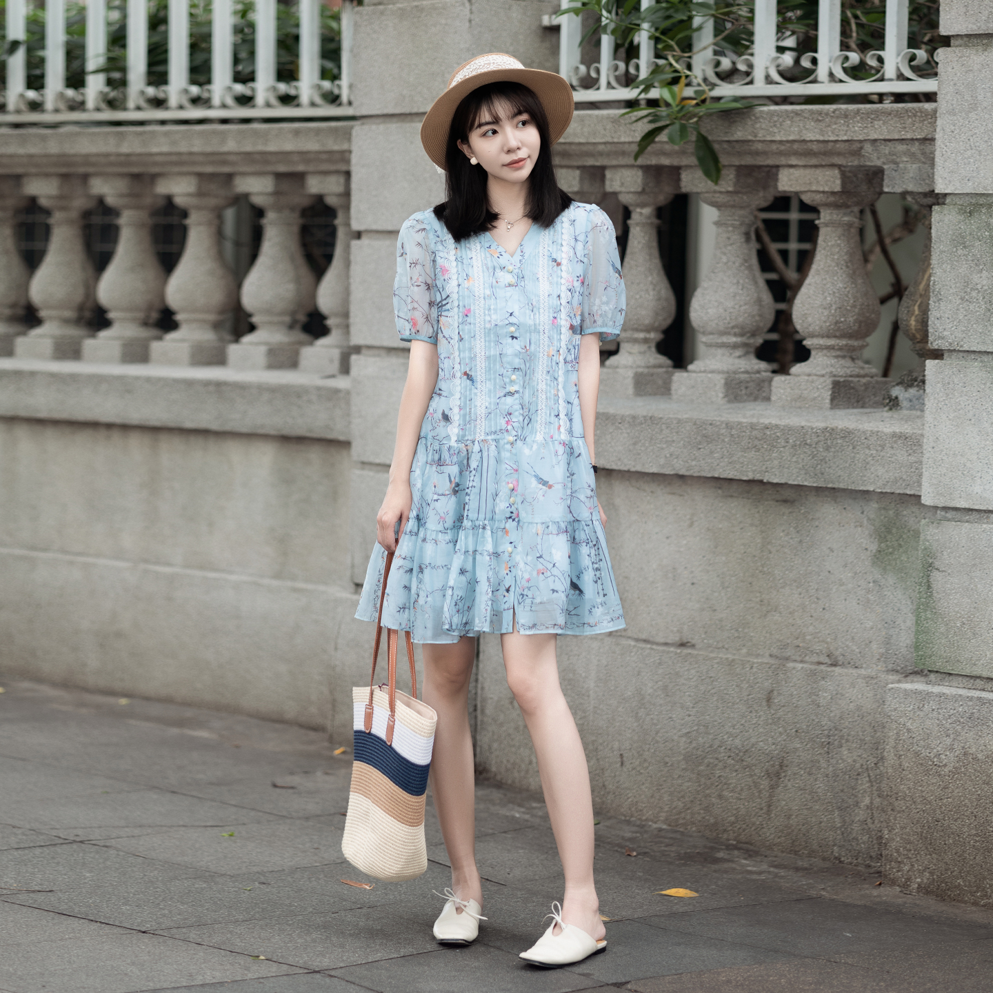 夏季薄款个性连衣裙中长裙女