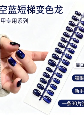 宝蓝猫眼穿戴甲片30片条装