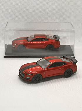 福特谢尔比蝰蛇GT500跑车铁底胶胎可开前盖1:64比例汽车模型