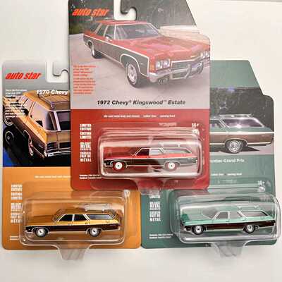 Auto Star汽车世界铁底胶胎可开前盖1:64合金雪佛兰瓦罐车模型