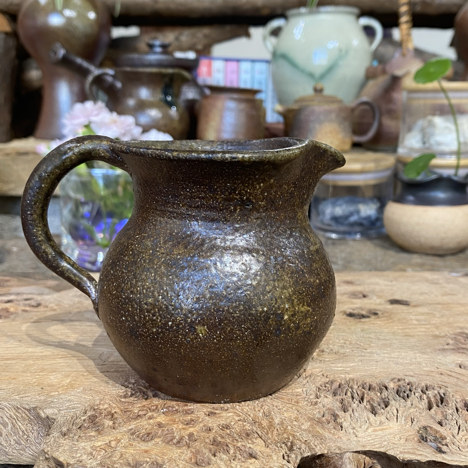 云南纯手工高温柴烧窑变自然落灰釉粗陶公道杯土陶分酒器粗旷古朴