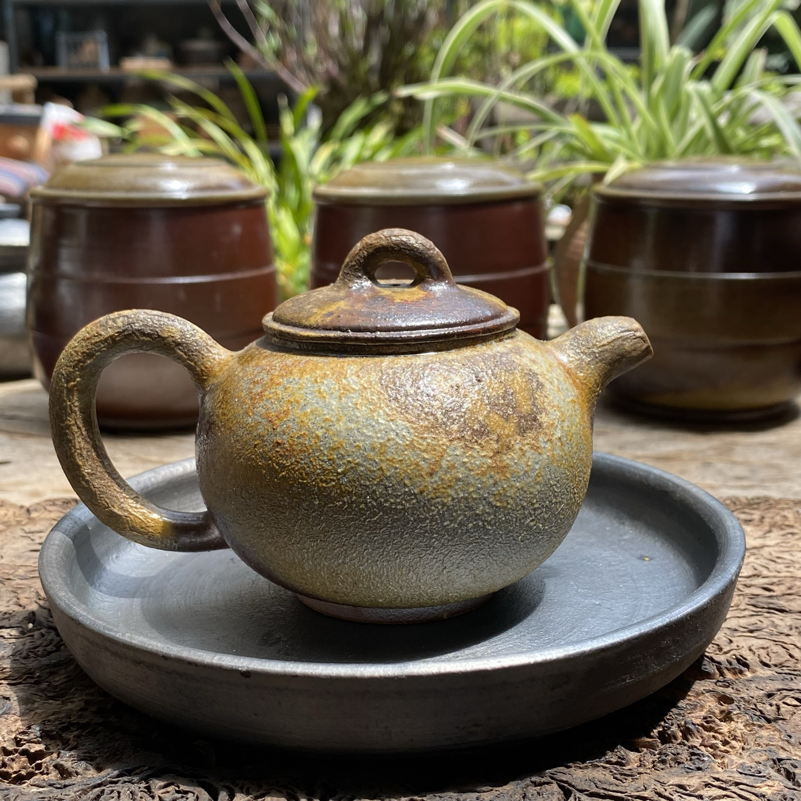 220毫升云南原矿泥手工粗陶高温柴烧泡茶壶自然落灰釉窑变壶