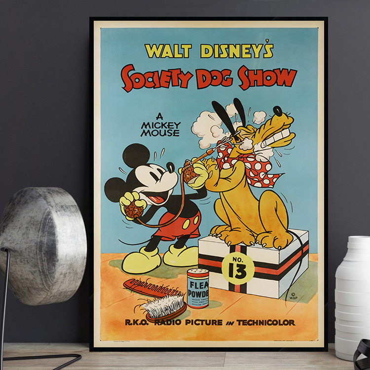 mickey米老鼠米奇海报装饰画迪士尼动画儿童房卧室床头幼儿园挂画